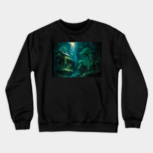 Ornate Witch Cottage in a Forbidden Woods Crewneck Sweatshirt